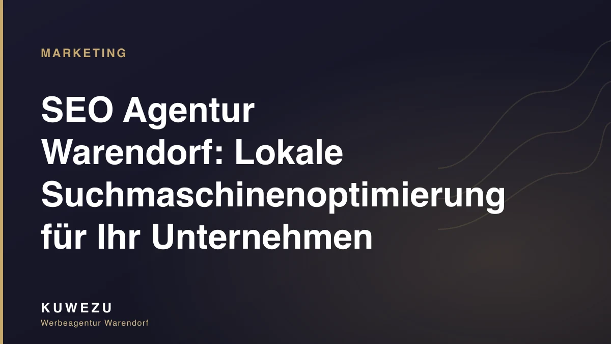 SEO Agentur Warendorf: Lokale Suchmaschinenoptimierung für Ihr Unternehmen